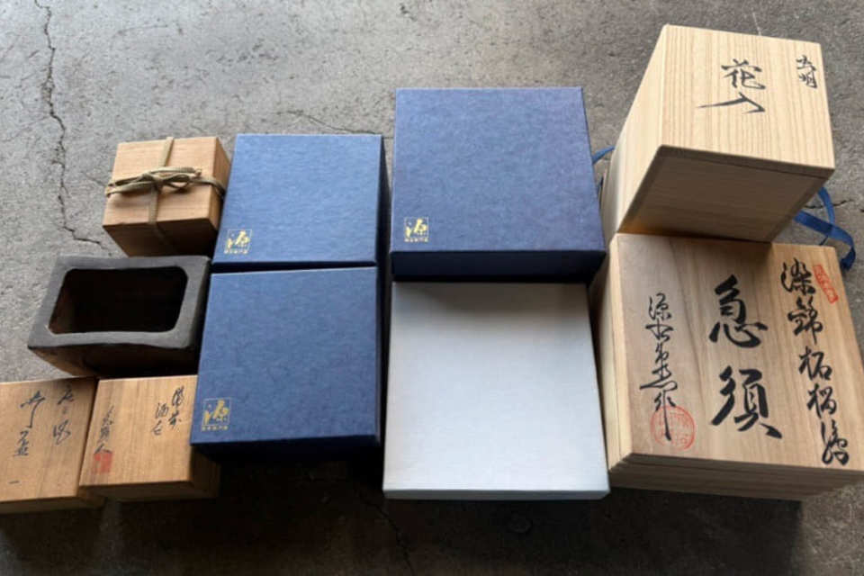 倉敷市東塚で備前焼の煎茶道具や花入れ他を出張買取の画像