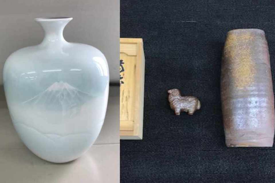 蔵の美本店で倉敷市水島在住のお客様より備前焼、酒器、置物、壺を持ち込み査定の画像