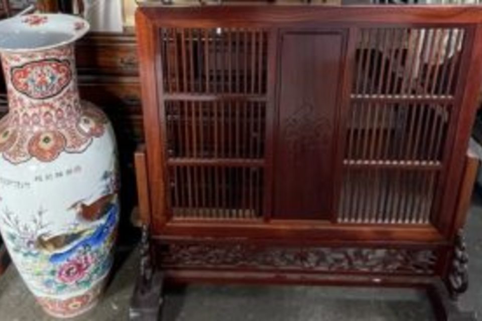 倉敷市連島:中国美術,大花瓶,衝立などを出張査定,買取しました。の画像